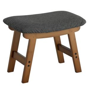 Furshus Foot Stool Ottoman Foot Rest Under Desk,Small Stool for Living Room, Bedroom and Kitchen (Brown Legs - Gray Stool Surface)