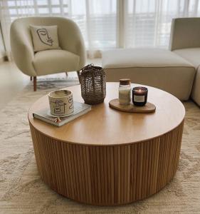 */--antique Oak Round Rustic Solid Wood Modern Farmhouse Classic Luxury Center Coffee Table For Living Room