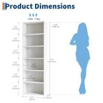 GarveeLife Tall Bookcase Dresser, 6 Shelf Standing Bookshelf, 6 Tier Open Shelf Wooden Bookcase, Floor Standing Display Storage Shelves