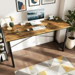 OLIXIS 55 Inch Computer Office Desk for Small Spaces, Writing Gaming Work Desk Modern Study Table with Storage Bag & Headphone Hook Home Bedroom, Rustic Brown