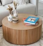 */--antique Oak Round Rustic Solid Wood Modern Farmhouse Classic Luxury Center Coffee Table For Living Room