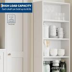 GarveeLife Tall Bookcase Dresser, 6 Shelf Standing Bookshelf, 6 Tier Open Shelf Wooden Bookcase, Floor Standing Display Storage Shelves