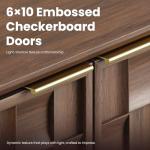 COLAMY Fluted Sideboard Cabinet with Storage – Solid Wood Buffet for Dining Room, Credenza Console with Adjustable Shelves, Walnut Finish, Mid Century Modern Style,Walnut Black