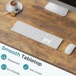 OLIXIS 55 Inch Computer Office Desk for Small Spaces, Writing Gaming Work Desk Modern Study Table with Storage Bag & Headphone Hook Home Bedroom, Rustic Brown