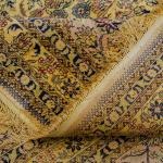305x427cm Handknotted Silk Rug Oversized Yellow French Style Bedroom Carpet