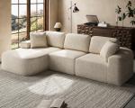 Dowinx 107'' Modular Sectional Sofa Couch with Chaise, No Assembly Required, Modern Bouclé-Inspired Upholstery, Convertible L-Shaped Design for Living Room – Oatmeal Beige