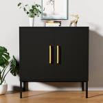 Siedeboard Buffet Cabinet, Black Side Storage Cabinet with Doors and Adjustable Shelves, Accent Cabinet for Kitchen, Living Room