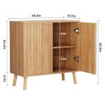 REHOOPEX Fluted Storage Cabinet, Buffet Cabinet Sideboard, Modern Accent Cabinet Console Table for Entryway, Living Room