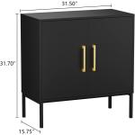 Siedeboard Buffet Cabinet, Black Side Storage Cabinet with Doors and Adjustable Shelves, Accent Cabinet for Kitchen, Living Room