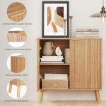 REHOOPEX Fluted Storage Cabinet, Buffet Cabinet Sideboard, Modern Accent Cabinet Console Table for Entryway, Living Room