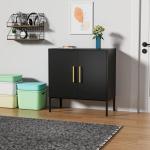 Siedeboard Buffet Cabinet, Black Side Storage Cabinet with Doors and Adjustable Shelves, Accent Cabinet for Kitchen, Living Room