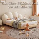 Cat Paw Design Double Bed Luxury Modern Bedroom Bed Decor For Teen Girls Art King Size Frame Bedside Table House Furniture Sets