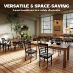 HOMCOM Wooden Dining Chairs Set of 2, Farmhouse Upholstered Kitchen Chairs with Rubber Wood Frame for Living Room, Dining Room, Black and Gray