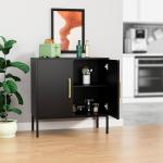 Siedeboard Buffet Cabinet, Black Side Storage Cabinet with Doors and Adjustable Shelves, Accent Cabinet for Kitchen, Living Room