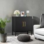 Siedeboard Buffet Cabinet, Black Side Storage Cabinet with Doors and Adjustable Shelves, Accent Cabinet for Kitchen, Living Room