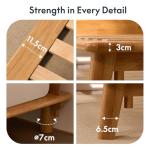 FLEXISPOT Hako Solid Wood Platform Bed Frame Queen,Rubberwood,Tool-Free Fast Assembly,Low Profile Floating,Storage Shelf&Charging Station,Modern Scandinavian Japanese Minimalist,Heavy Duty,Natural Oak