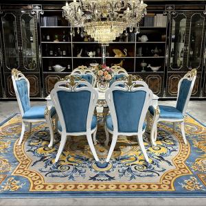 Solid wood dining table and chair combination, European luxury restaurant 6 people rectangular dining table dining table househo