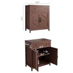 ChooChoo Kitchen Storage Cabinet, Coffee Bar Cabinet, Farmhouse Buffet Sideboard with Drawer for Kitchen, Living Room, Walnut