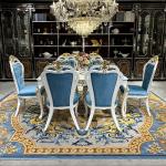 Solid wood dining table and chair combination, European luxury restaurant 6 people rectangular dining table dining table househo