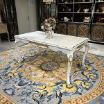 Solid wood dining table and chair combination, European luxury restaurant 6 people rectangular dining table dining table househo