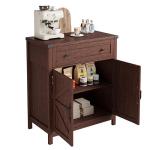 ChooChoo Kitchen Storage Cabinet, Coffee Bar Cabinet, Farmhouse Buffet Sideboard with Drawer for Kitchen, Living Room, Walnut