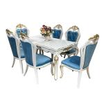 Solid wood dining table and chair combination, European luxury restaurant 6 people rectangular dining table dining table househo