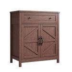 ChooChoo Kitchen Storage Cabinet, Coffee Bar Cabinet, Farmhouse Buffet Sideboard with Drawer for Kitchen, Living Room, Walnut