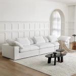 Designer Convertible Sofa For Living Room Comfortable Home Furniture Modern Minimalist White Couch Italian Style Triple Seats