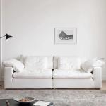 Designer Convertible Sofa For Living Room Comfortable Home Furniture Modern Minimalist White Couch Italian Style Triple Seats