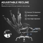 GTPLAYER Gaming Chair, Computer Chair with Footrest and Lumbar Support, Height Adjustable Game Chair with 360°-Swivel Seat and Headrest and for Office or Gaming (Snow White)