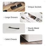 Fameill Dresser for Bedroom, 9 Drawer Wide Dresser Organizer with Charging Station, Tall Dresser for Hallway, Wood Dresser with Metal Handles, Farmhouse White