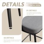 360° Swivel Bar Stool, Set of 6, Contemporary Fixed Height Bar Stool with Padded Seat and Back, Metal Frame Kitchen, Customized