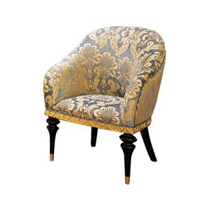 Luxury European Design Living Room Chair Gold Leaf Furniture Classic Antique Accent Lounge Chair