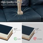 Bicerkib Leather Storage Ottoman Bench,33.5" Large Square Ottoman with Storage, Foot Rest Footstool Bench Coffee Table with Thick Cushion for Home Decor/Entryway/Living Room/Bedroom/Rv,Peacock Blue