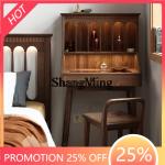 SM new home high value retro dresser bedroom bedside dressing black walnut small apartment dressing table