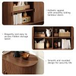 ONBRILL 55" Sideboard Buffet Cabinet with Storage, Sliding Door & Adjustable Shelf, Modern Accent Coffee Bar Console Table for Kitchen, Entryway, Walnut