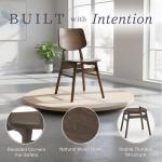 Alaterre Furniture Calais Mid Century Modern Dining Chairs Set of 2 - Solid Wood Chair Set with Minimalist Design - Mid Century Modern Furniture for Dining Room or Kitchen (Walnut Finish)