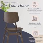 Alaterre Furniture Calais Mid Century Modern Dining Chairs Set of 2 - Solid Wood Chair Set with Minimalist Design - Mid Century Modern Furniture for Dining Room or Kitchen (Walnut Finish)