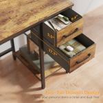 CubiCubi Computer Desk with 2 Drawers, 47 Inch Small Home Office Desk with Storage Study Writing Table, Rustic Brown
