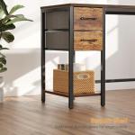 CubiCubi Computer Desk with 2 Drawers, 47 Inch Small Home Office Desk with Storage Study Writing Table, Rustic Brown