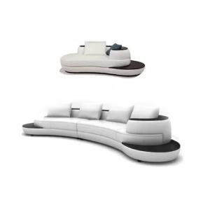 Curved Leather Sofa Fashion Creative Living Room Sofa Small Apartment Cowhide Crescent Bay Furniture