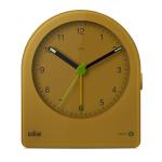 Braun Classic Analogue Alarm Clock with Snooze and Continuous Backlight, Quiet Quartz Movement, Easy to Read Dial, Crescendo Beep Alarm in Yellow, Model BC22Y.