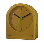 Braun Classic Analogue Alarm Clock with Snooze and Continuous Backlight, Quiet Quartz Movement, Easy to Read Dial, Crescendo Beep Alarm in Yellow, Model BC22Y.