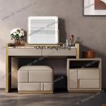 Light luxury makeup table, villa, solid wood marble bedside table integrated dresser combination