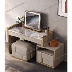 Light luxury makeup table, villa, solid wood marble bedside table integrated dresser combination