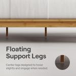 Nectar Bamboo Platform Bed Frame - Queen - Natural - Floating Center Support Legs - 12” Height - Easy Tool Free Set Up - Contemporary and Durable - Sturdy Wooden Support Slats - Holds Up To 800 Pounds