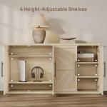 Buffet Cabinet with 4 Doors, Modern Sideboard Cabinet with Storage and Adjustable Shelves, Large Credenza Storage