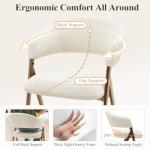 COLAMY Bar Stools Set of 2, Counter Height BarStools with Back, Modern Upholstered Island Stools with Metal Legs for Kitchen Counter, Dining Room, Beige