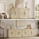Buffet Cabinet with 4 Doors, Modern Sideboard Cabinet with Storage and Adjustable Shelves, Large Credenza Storage