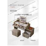 Light luxury makeup table, villa, solid wood marble bedside table integrated dresser combination